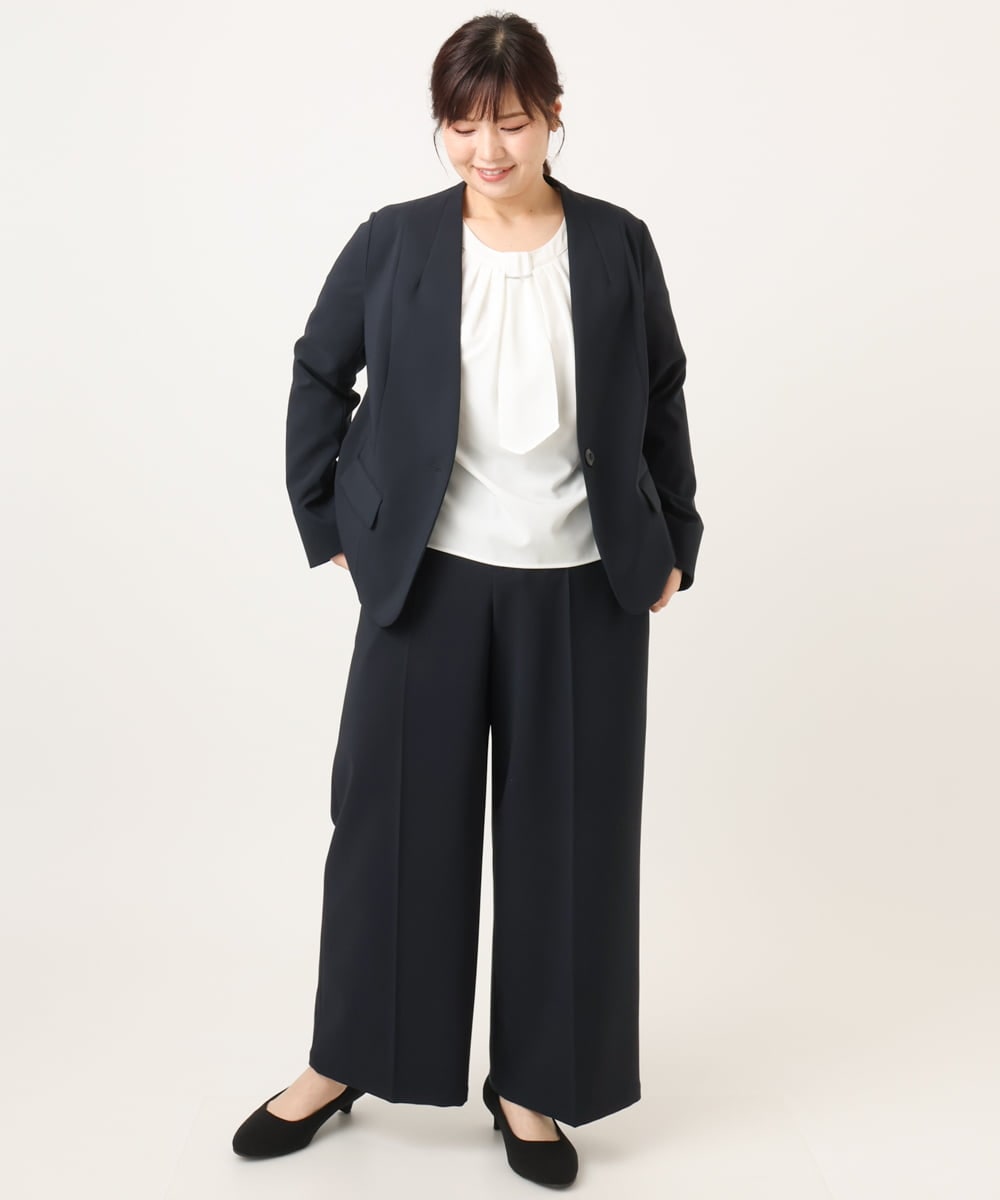 OLDDD02199 eur3(エウルキューブ) 【大きいサイズ/11号サイズあり】Wクロスノーカラージャケット ネイビー(57)