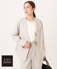 OLDDD02199 eur3(エウルキューブ) 【大きいサイズ/11号サイズあり】Wクロスノーカラージャケット グレージュ(89)