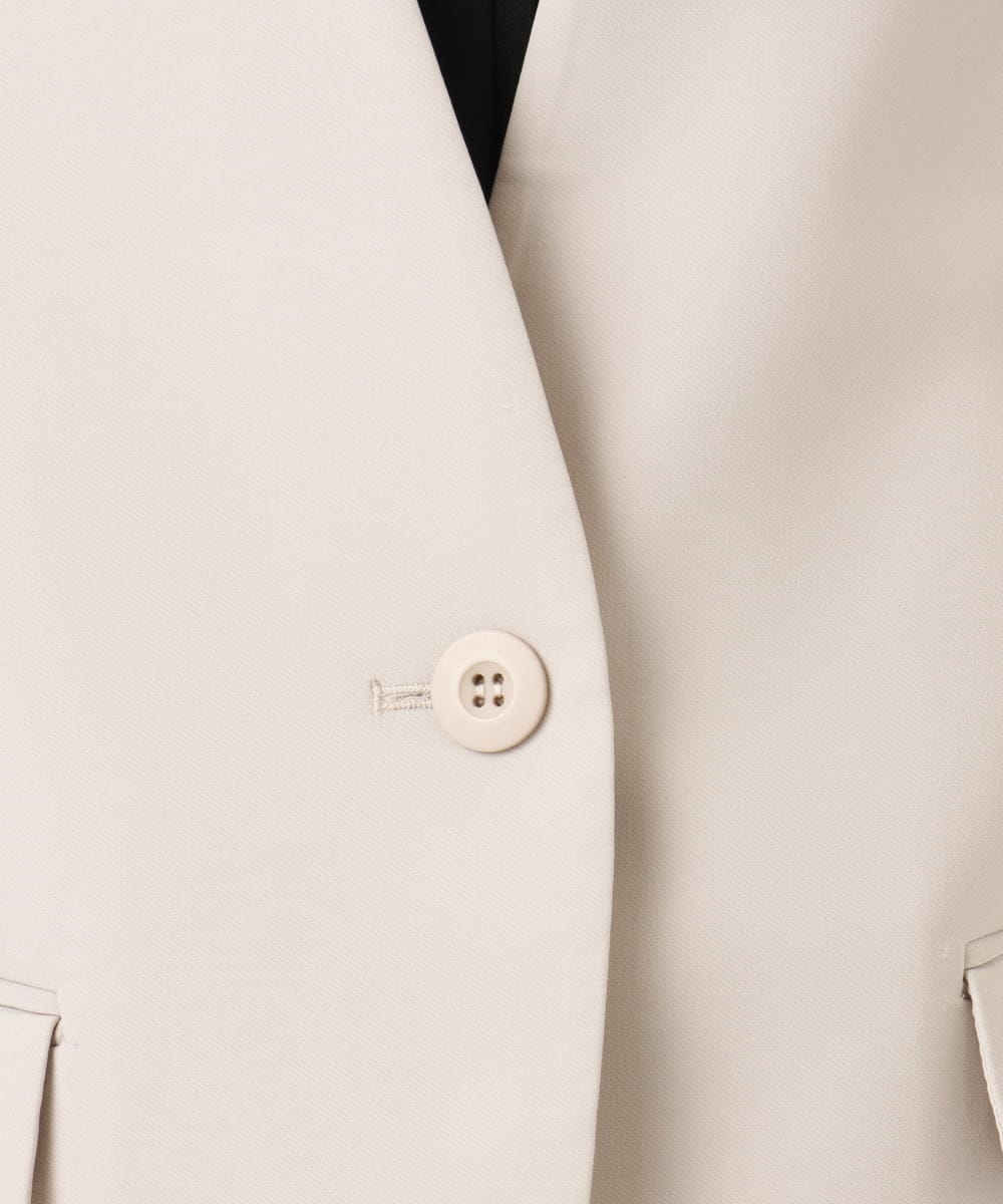 OLDDD02199 eur3(エウルキューブ) 【大きいサイズ/11号サイズあり】Wクロスノーカラージャケット グレージュ(89)