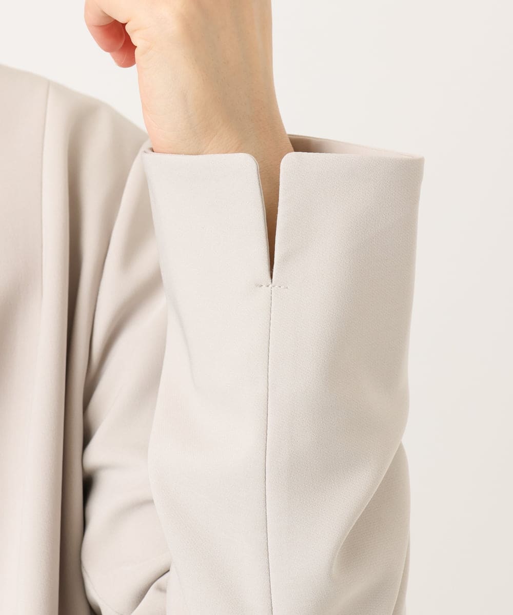 OLDDD02199 eur3(エウルキューブ) 【大きいサイズ/11号サイズあり】Wクロスノーカラージャケット グレージュ(89)