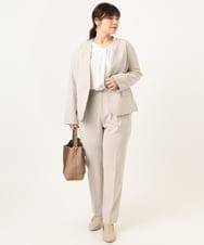 OLDDD02199 eur3(エウルキューブ) 【大きいサイズ/11号サイズあり】Wクロスノーカラージャケット グレージュ(89)