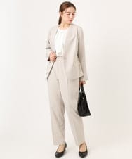 OLDDD02199 eur3(エウルキューブ) 【大きいサイズ/11号サイズあり】Wクロスノーカラージャケット グレージュ(89)