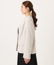 OLDDD02199 eur3(エウルキューブ) 【大きいサイズ/11号サイズあり】Wクロスノーカラージャケット グレージュ(89)