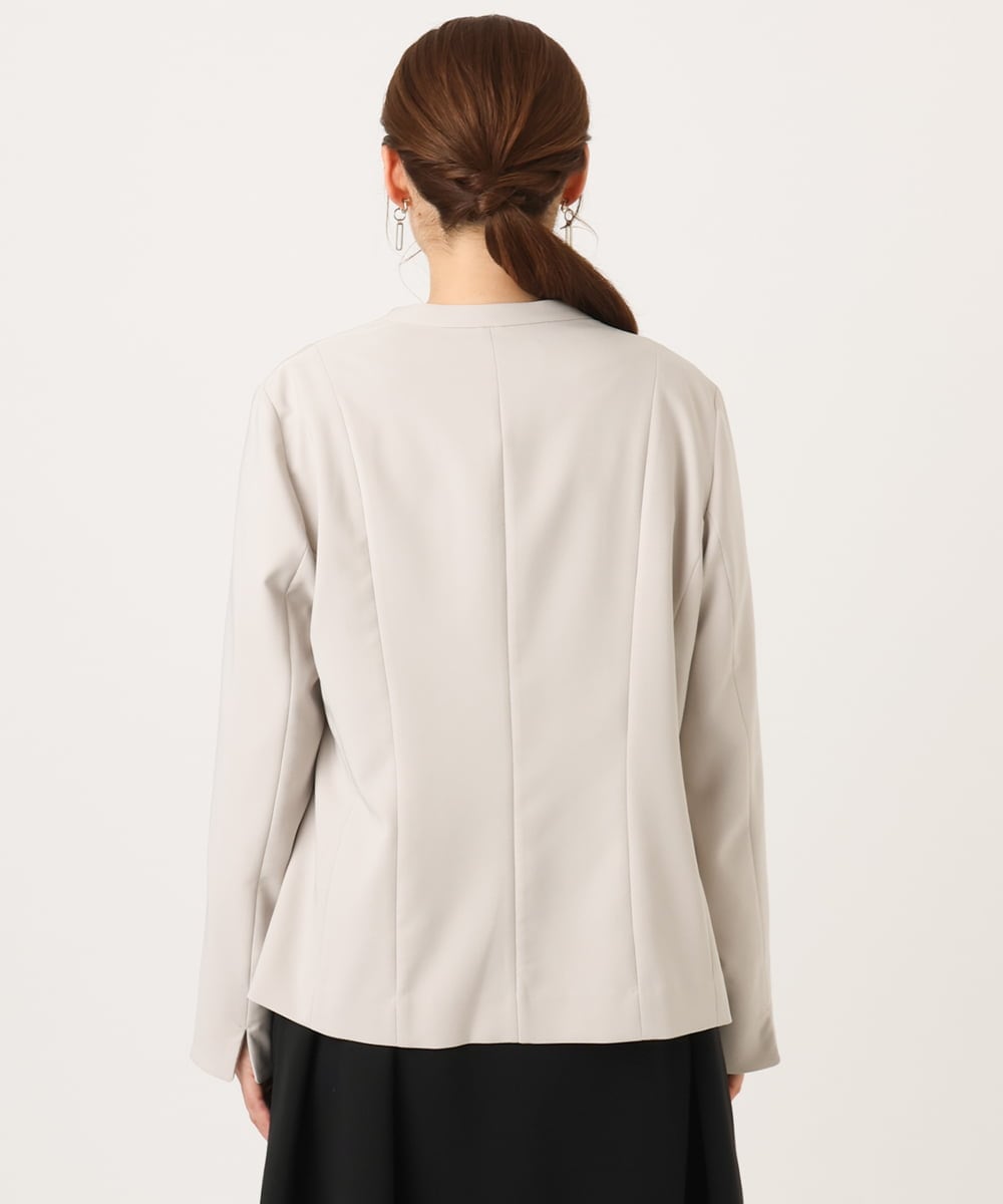 OLDDD02199 eur3(エウルキューブ) 【大きいサイズ/11号サイズあり】Wクロスノーカラージャケット グレージュ(89)