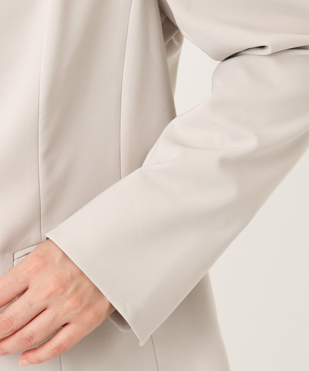 OLDDD02199 eur3(エウルキューブ) 【大きいサイズ/11号サイズあり】Wクロスノーカラージャケット グレージュ(89)