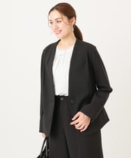 OLDDD02199 eur3(エウルキューブ) 【大きいサイズ/11号サイズあり】Wクロスノーカラージャケット ブラック(94)