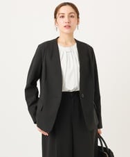 OLDDD02199 eur3(エウルキューブ) 【大きいサイズ/11号サイズあり】Wクロスノーカラージャケット ブラック(94)