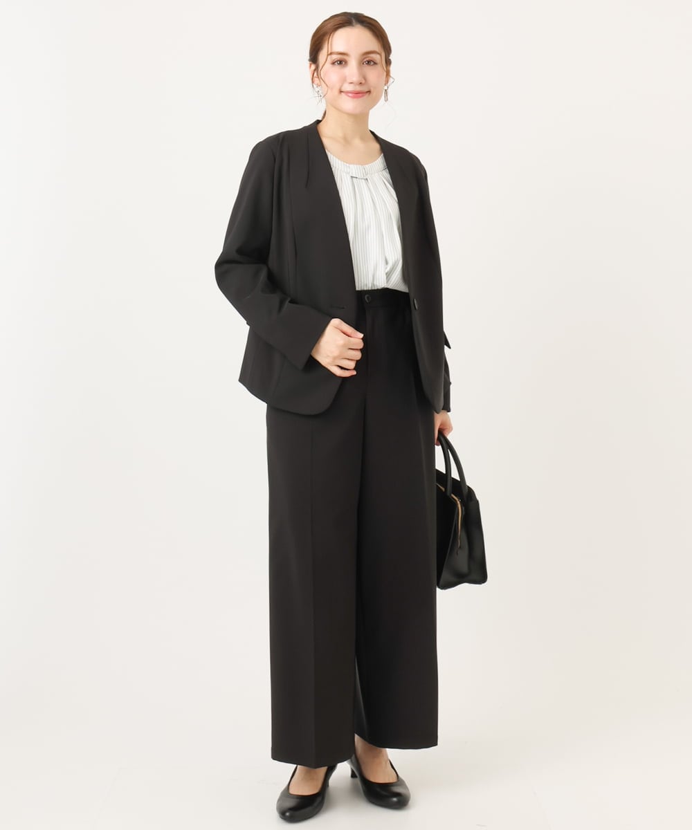 OLDDD02199 eur3(エウルキューブ) 【大きいサイズ/11号サイズあり】Wクロスノーカラージャケット ブラック(94)