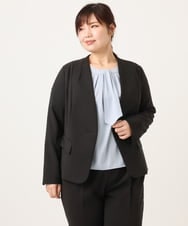 OLDDD02199 eur3(エウルキューブ) 【大きいサイズ/11号サイズあり】Wクロスノーカラージャケット ブラック(94)