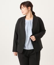 OLDDD02199 eur3(エウルキューブ) 【大きいサイズ/11号サイズあり】Wクロスノーカラージャケット ブラック(94)