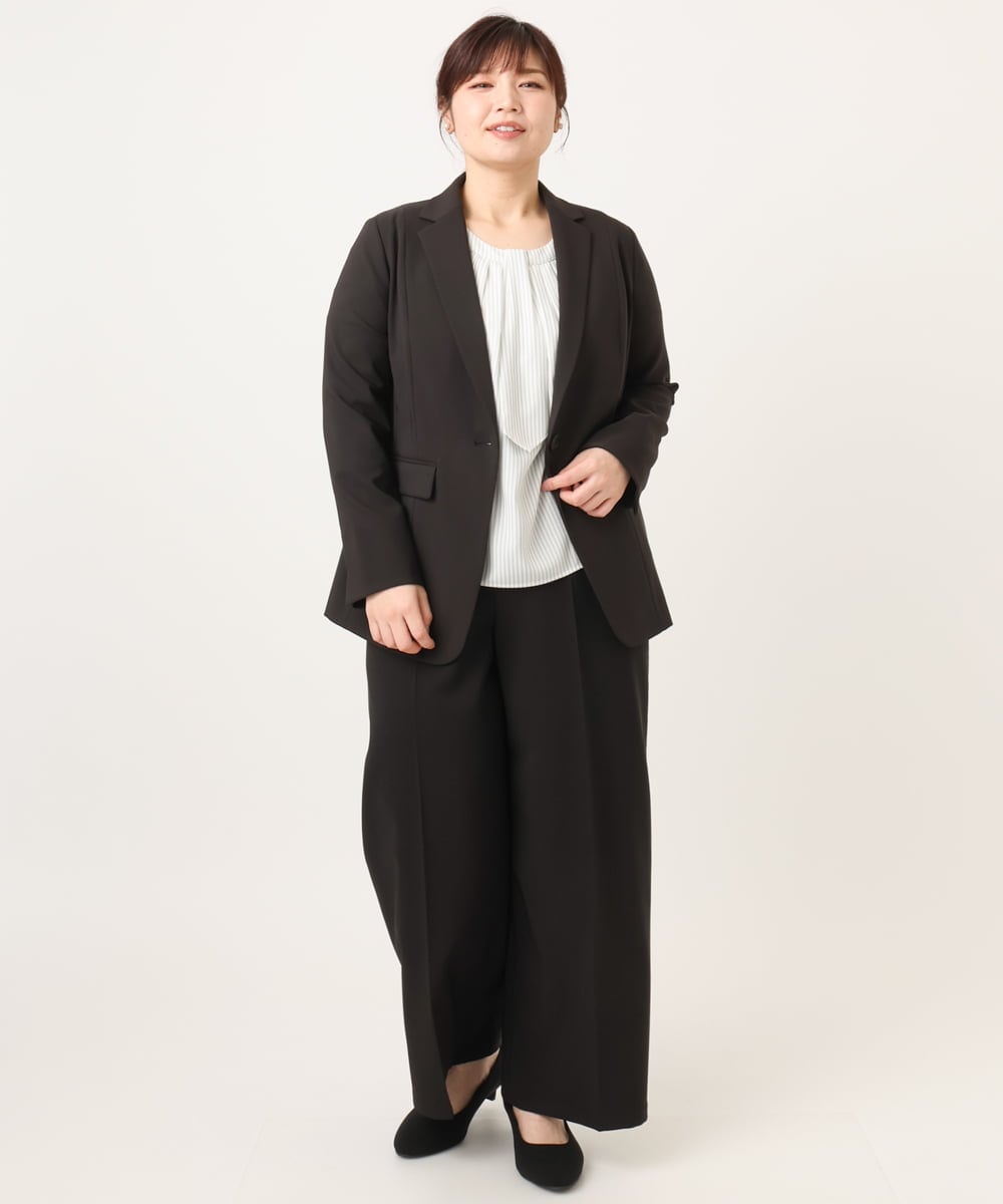 OLDDD03199 eur3(エウルキューブ) 【大きいサイズ/11号サイズあり】Wクロステーラードジャケット ブラック(94)