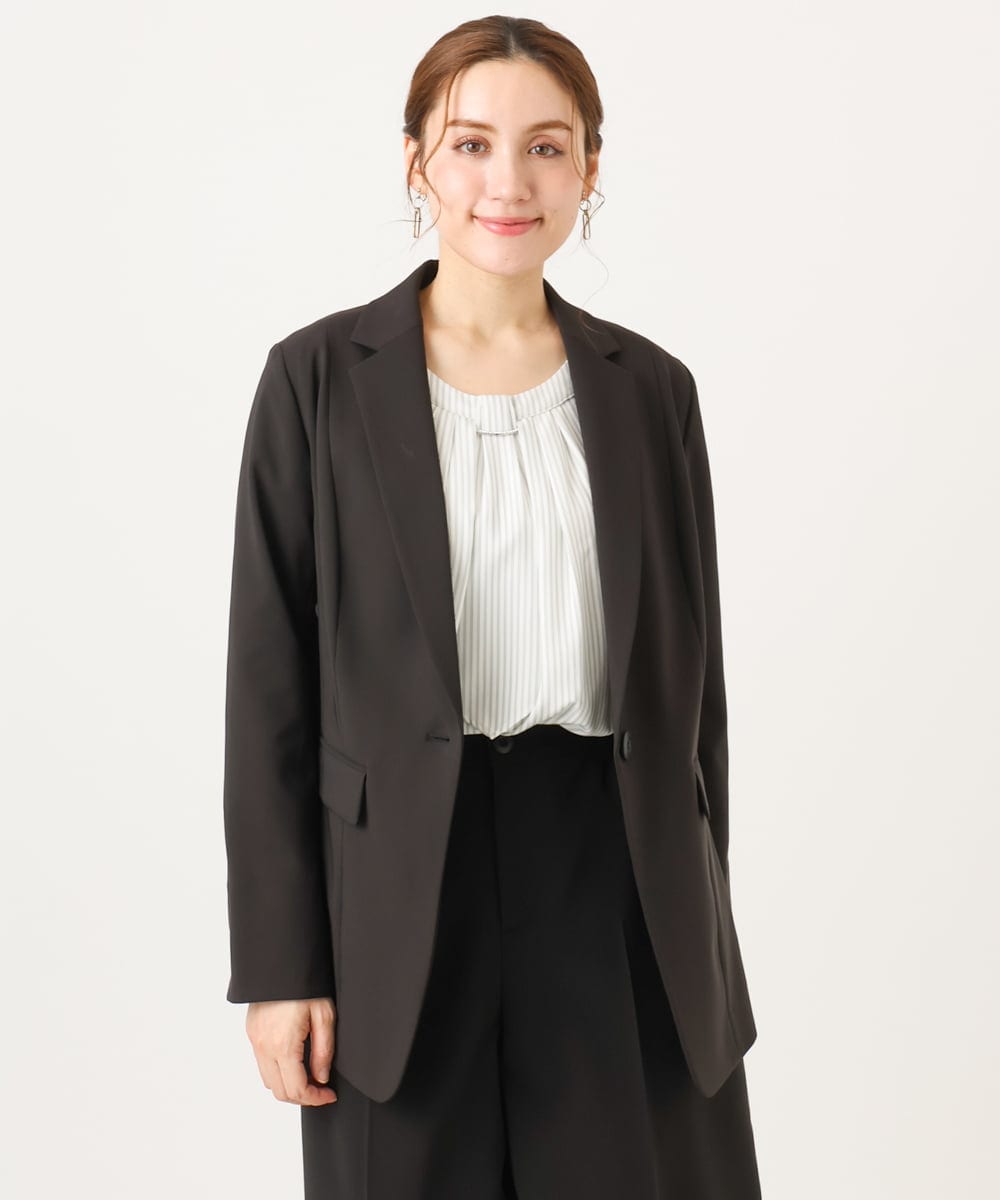 OLDDD03199 eur3(エウルキューブ) 【大きいサイズ/11号サイズあり】Wクロステーラードジャケット ブラック(94)