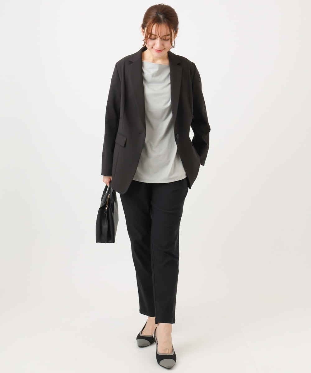 OLDDD03199 eur3(エウルキューブ) 【大きいサイズ/11号サイズあり/洗える/セットアップ対応】Wクロステーラードジャケット ブラック(94)