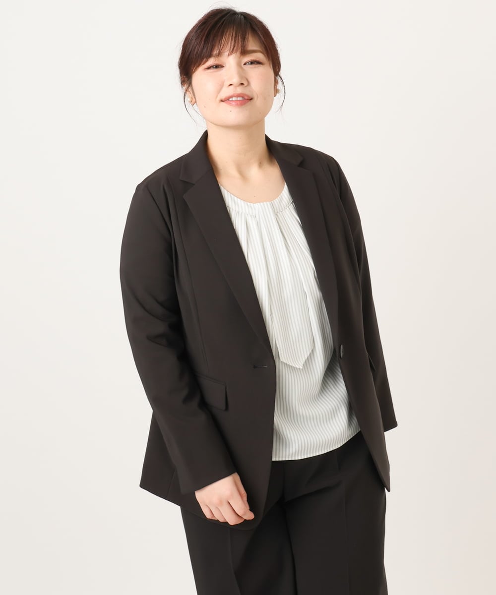 OLDDD03199 eur3(エウルキューブ) 【大きいサイズ/11号サイズあり】Wクロステーラードジャケット ブラック(94)