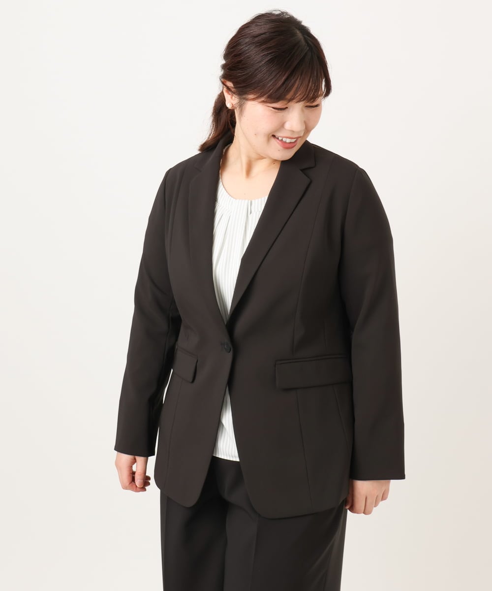 OLDDD03199 eur3(エウルキューブ) 【大きいサイズ/11号サイズあり】Wクロステーラードジャケット ブラック(94)