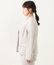 OLDDV01189 eur3(エウルキューブ) 【大きいサイズ/11号サイズあり/セットアップ対応/B-move JK】Wクロスストレッチノーカラージャケット ライトグレー(91)