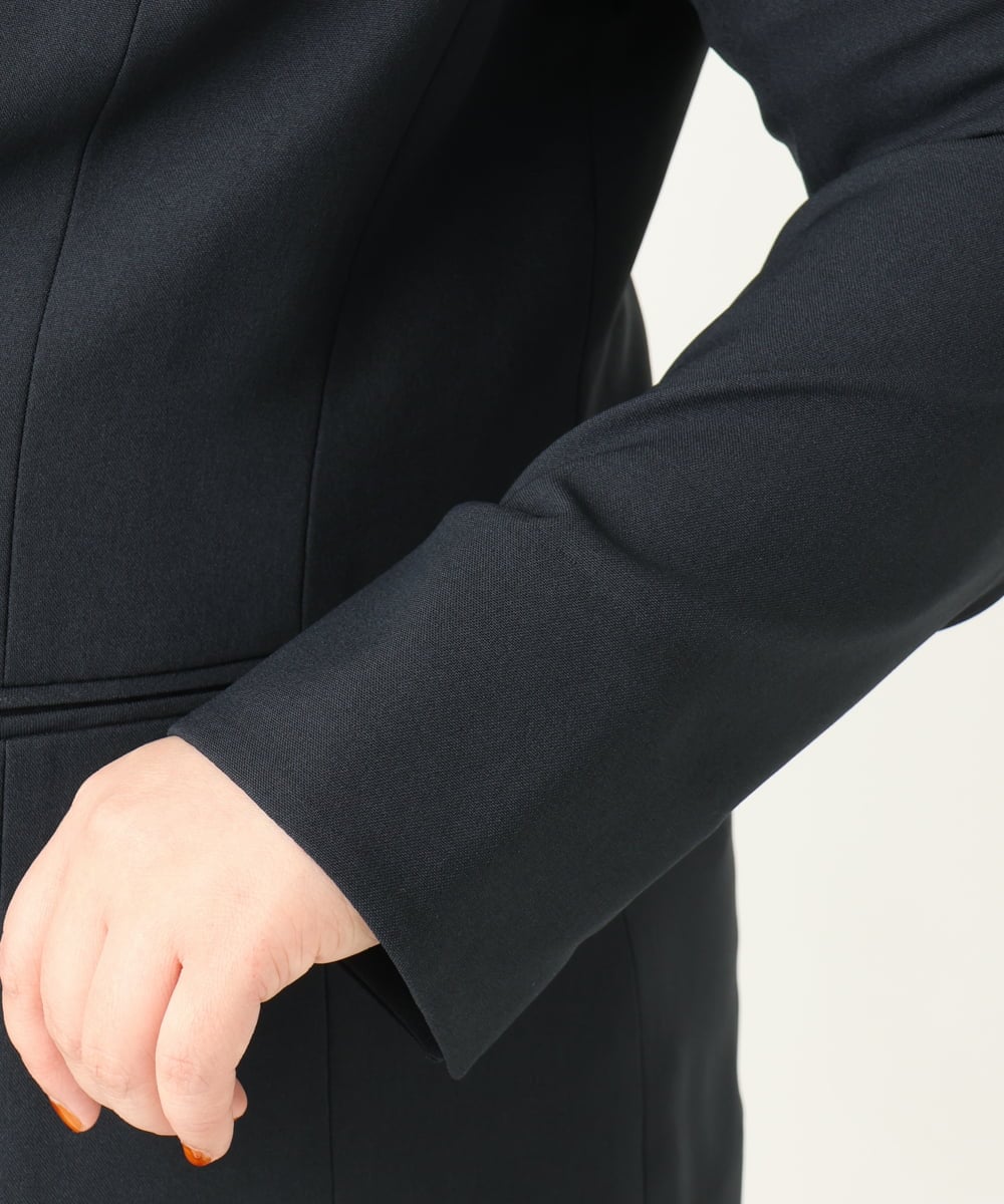 OLDEA03189 eur3(エウルキューブ) 【大きいサイズ/11号サイズあり/セットアップ対応/B-move JK】洗えるVネックジャケット ネイビー(57)