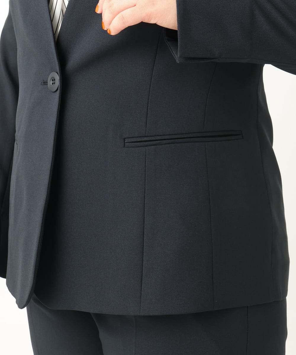 OLDEA03189 eur3(エウルキューブ) 【大きいサイズ/11号サイズあり/セットアップ対応/B-move JK】洗えるVネックジャケット ネイビー(57)