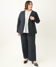 OLDEA03189 eur3(エウルキューブ) 【大きいサイズ/11号サイズあり/セットアップ対応/B-move JK】洗えるVネックジャケット ネイビー(57)