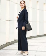 OLDEA03189 eur3(エウルキューブ) 【大きいサイズ/11号サイズあり/セットアップ対応/B-move JK】洗えるVネックジャケット ネイビー(57)