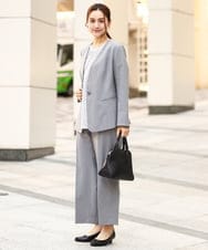 OLDEA03189 eur3(エウルキューブ) 【大きいサイズ/11号サイズあり/セットアップ対応/B-move JK】洗えるVネックジャケット グレー(92)