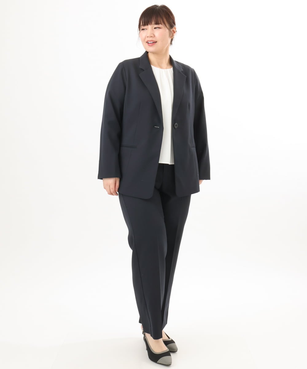 OLDED01189 eur3(エウルキューブ) 【大きいサイズ/11号サイズあり/セットアップ対応】ストレッチテーラードジャケット ネイビー