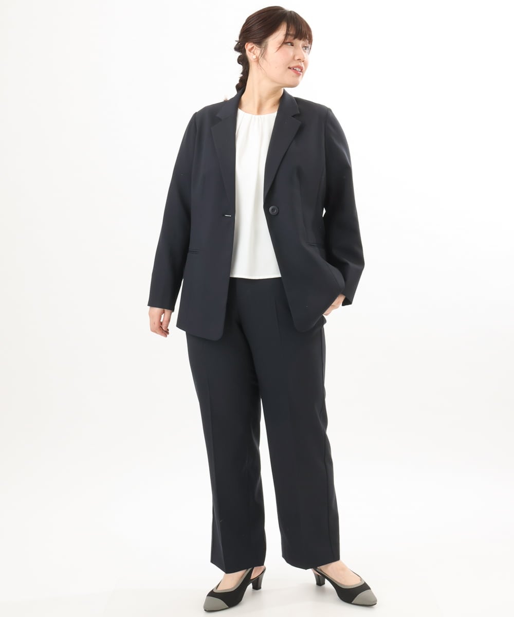 OLDED01189 eur3(エウルキューブ) 【大きいサイズ/11号サイズあり/セットアップ対応】ストレッチテーラードジャケット ネイビー