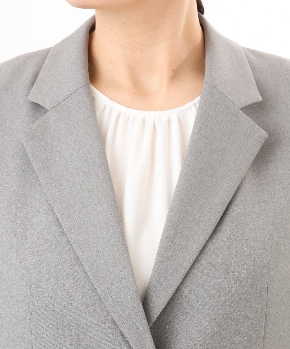 OLDED01189 eur3(エウルキューブ) 【大きいサイズ/11号サイズあり/セットアップ対応】ストレッチテーラードジャケット グレー