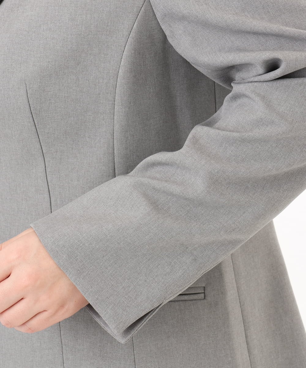 OLDED01189 eur3(エウルキューブ) 【大きいサイズ/11号サイズあり/セットアップ対応】ストレッチテーラードジャケット グレー