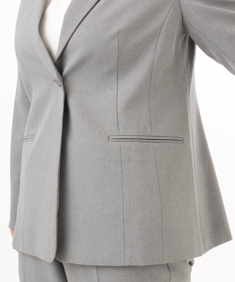 OLDED01189 eur3(エウルキューブ) 【大きいサイズ/11号サイズあり/セットアップ対応】ストレッチテーラードジャケット グレー