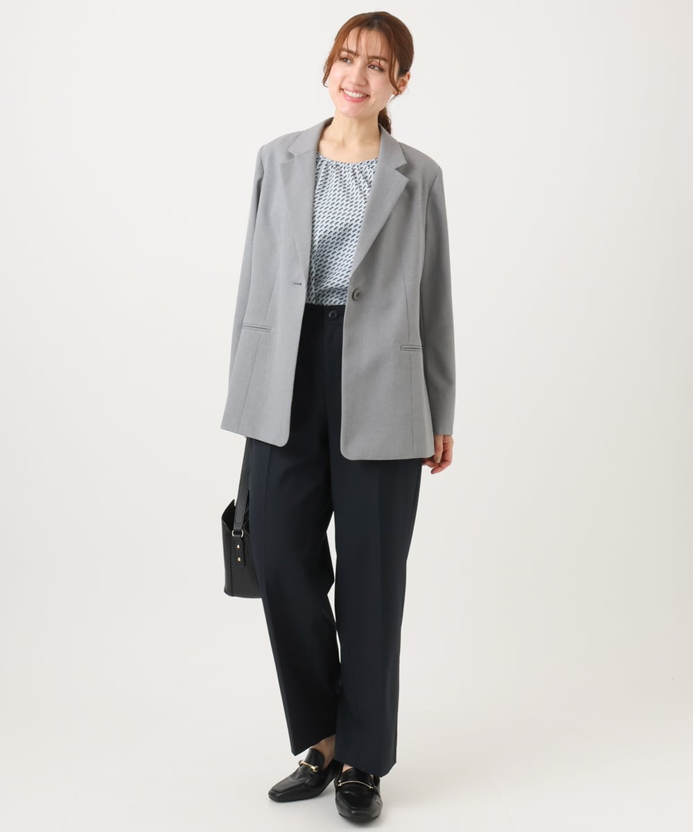 OLDED01189 eur3(エウルキューブ) 【大きいサイズ/11号サイズあり/セットアップ対応】ストレッチテーラードジャケット グレー