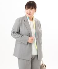 OLDED01189 eur3(エウルキューブ) 【大きいサイズ/11号サイズあり/セットアップ対応】ストレッチテーラードジャケット グレー