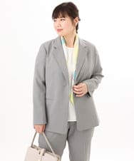 OLDED01189 eur3(エウルキューブ) 【大きいサイズ/11号サイズあり/セットアップ対応】ストレッチテーラードジャケット グレー