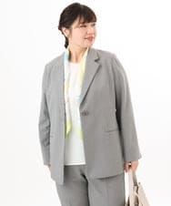 OLDED01189 eur3(エウルキューブ) 【大きいサイズ/11号サイズあり/セットアップ対応】ストレッチテーラードジャケット グレー