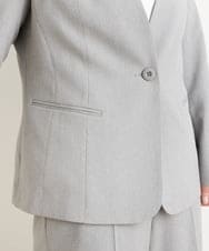 OLDFS03170 eur3(エウルキューブ) 【大きいサイズ/11号サイズあり/セットアップ対応】洗えるノーカラージャケット ライトグレー(91)