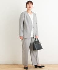 OLDFS03170 eur3(エウルキューブ) 【大きいサイズ/11号サイズあり/セットアップ対応】洗えるノーカラージャケット ライトグレー(91)