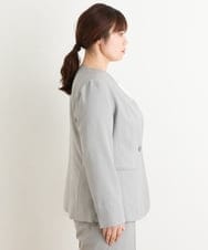 OLDFS03170 eur3(エウルキューブ) 【大きいサイズ/11号サイズあり/セットアップ対応】洗えるノーカラージャケット ライトグレー(91)
