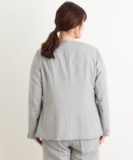 OLDFS03170 eur3(エウルキューブ) 【大きいサイズ/11号サイズあり/セットアップ対応】洗えるノーカラージャケット ライトグレー(91)