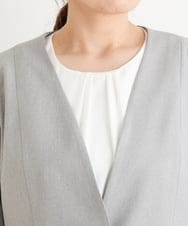 OLDFS03170 eur3(エウルキューブ) 【大きいサイズ/11号サイズあり/セットアップ対応】洗えるノーカラージャケット ライトグレー(91)