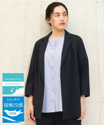 OLDGP02160 eur3 【大きいサイズ/11号サイズあり/セットアップ対応/B-move JK】接触冷感テーラードジャケット
