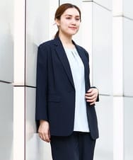 OLDHA05189 eur3(エウルキューブ) 【WEB先行販売】【大きいサイズ/11号サイズあり/セットアップ対応】接触冷感ストレッチテーラードジャケット ネイビー(57)