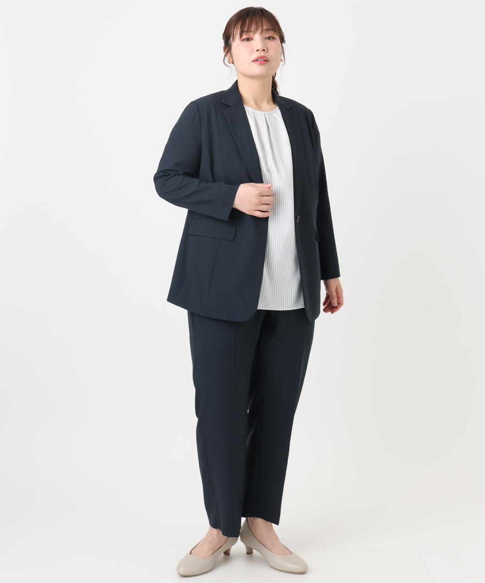 OLDHA05189 eur3(エウルキューブ) 【WEB先行販売】【大きいサイズ/11号サイズあり/セットアップ対応】接触冷感ストレッチテーラードジャケット ネイビー(57)