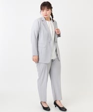 OLDHA05189 eur3(エウルキューブ) 【WEB先行販売】【大きいサイズ/11号サイズあり/セットアップ対応】接触冷感ストレッチテーラードジャケット ライトグレー(91)