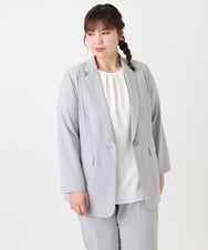 OLDHA05189 eur3(エウルキューブ) 【WEB先行販売】【大きいサイズ/11号サイズあり/セットアップ対応】接触冷感ストレッチテーラードジャケット ライトグレー(91)