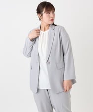 OLDHA05189 eur3(エウルキューブ) 【WEB先行販売】【大きいサイズ/11号サイズあり/セットアップ対応】接触冷感ストレッチテーラードジャケット ライトグレー(91)