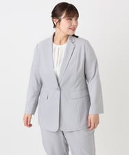 OLDHA05189 eur3(エウルキューブ) 【WEB先行販売】【大きいサイズ/11号サイズあり/セットアップ対応】接触冷感ストレッチテーラードジャケット ライトグレー(91)