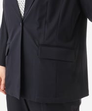 OLDHD04199 eur3(エウルキューブ) 【大きいサイズ/11号サイズあり/接触冷感】洗えるカノコテーラードジャケット ネイビー