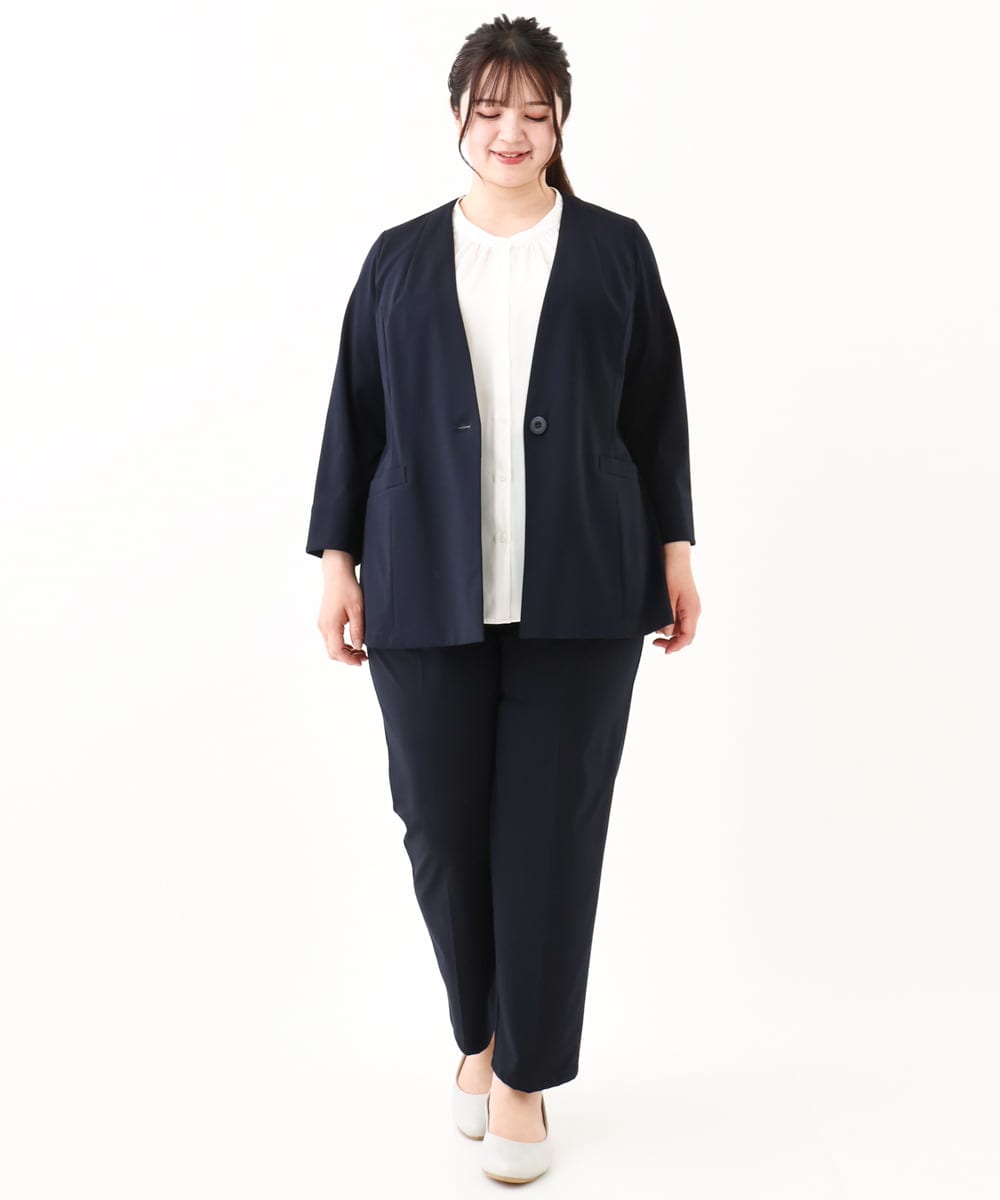 OLDHV05179 eur3(エウルキューブ) 【大きいサイズ/セットアップ対応】接触冷感カノコジャケット ネイビー(57)