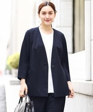 OLDHV05179 eur3(エウルキューブ) 【大きいサイズ/セットアップ対応】接触冷感カノコジャケット ネイビー(57)
