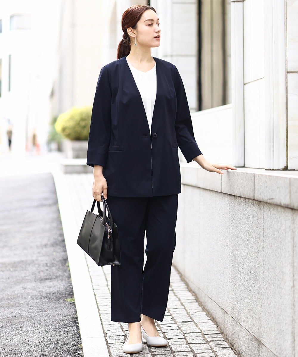 OLDHV05179 eur3(エウルキューブ) 【大きいサイズ/セットアップ対応】接触冷感カノコジャケット ネイビー(57)